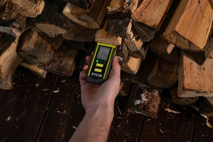 RYOBI MIERNIK WILGOTNOŚCI WILGOTNOŚCIOMIERZ DREWNA BETONU LED RBPINMM1