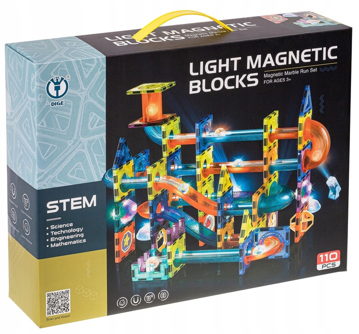 KLOCKI MAGNETYCZNE ŚWIĘCĄCE TOR KULKOWY KLOCKI KONSTRUKCYJNE KULODROM 110EL