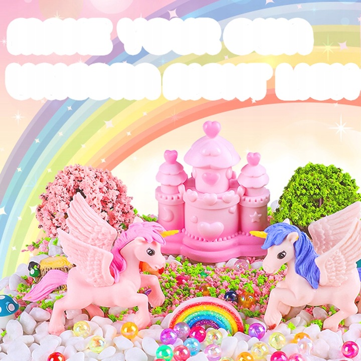 ZESTAW LAMPKA NOCNA Z POZYTYWKĄ DO TWORZENIA JEDNOROŻCÓW DLA DZIEWCZYNEK