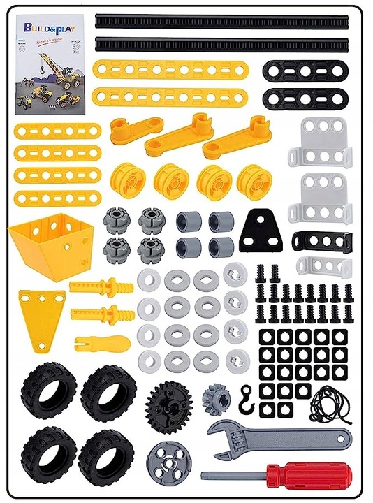 Klocki Konstrukcyjne Zestaw kreatywny XXL POJAZDY DO SKRĘCANIA 112 el 10w1