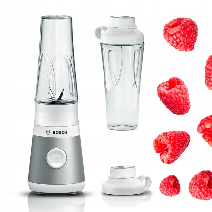 Blender kielichowy Bosch MMB2111T 450W Stalowe ostrze Butelka ToGo Sportowy