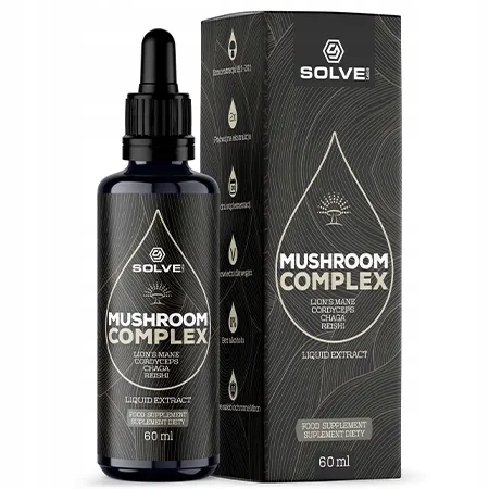 SOLVE LABS MUSHROOM COMPLEX W KROPLACH 60 ML 4 Grzyby witalne Ekstrakt