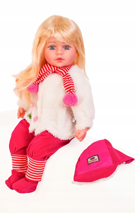 DUŻA LALKA Doris MÓWI i ŚPIEWA PL BOBAS 60 cm DŁUGIE WŁOSY DO CZESANIA