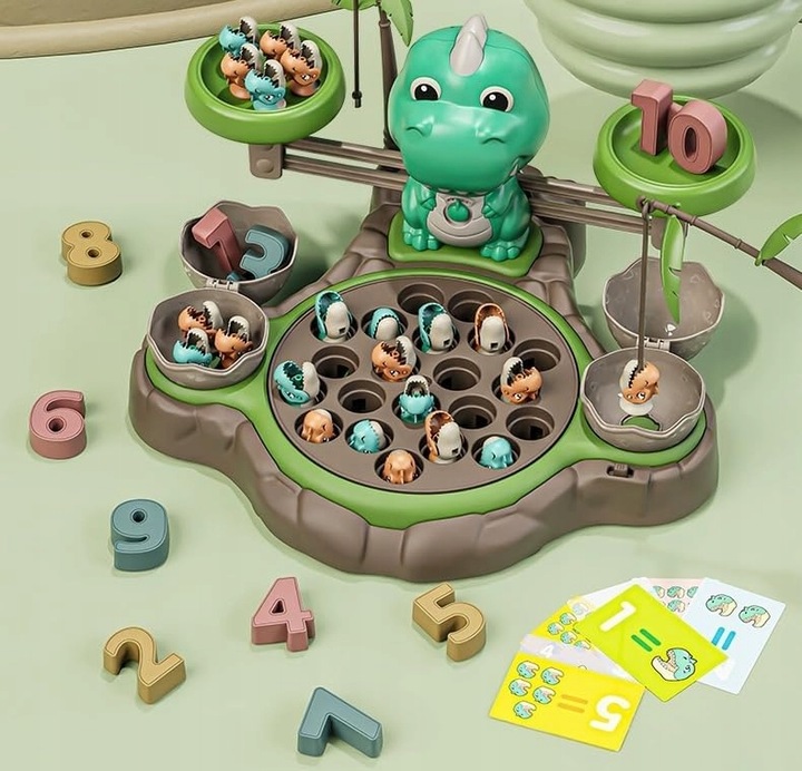 EDUKACYJNA GRA WAGA szalkowa DINOZAUR WĘDKOWANIE Równoważnia Łowienie Rybek