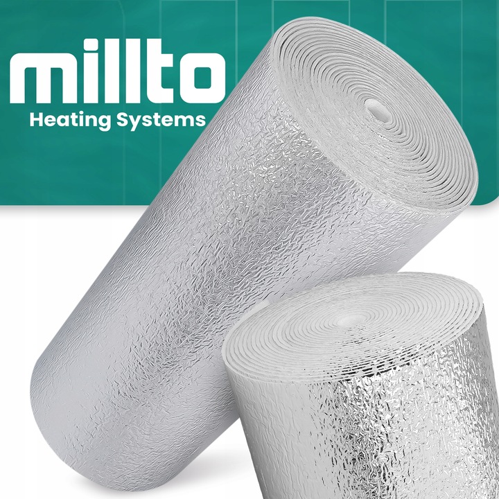 Ekran Zagrzejnikowy Mata Aluminiowa 15m Pianka Termoizolacyjna Izolacyjn GO