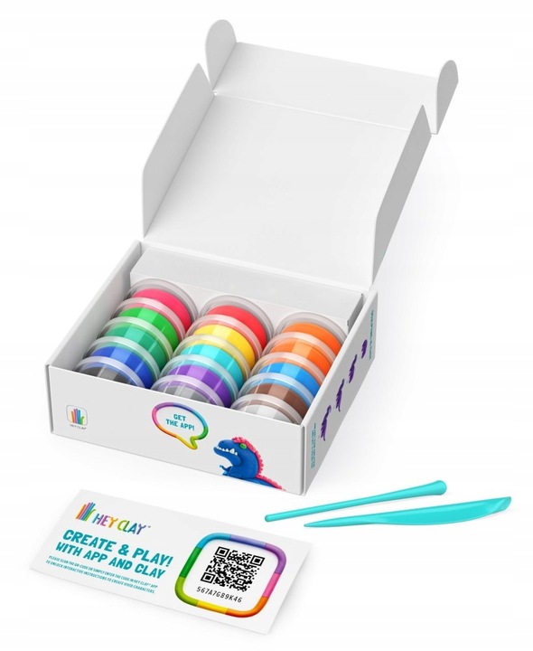 Hey Clay Masa Plastyczna Dinozaury Dinos Zestaw Kreatywny 15 Tub Akcesoria