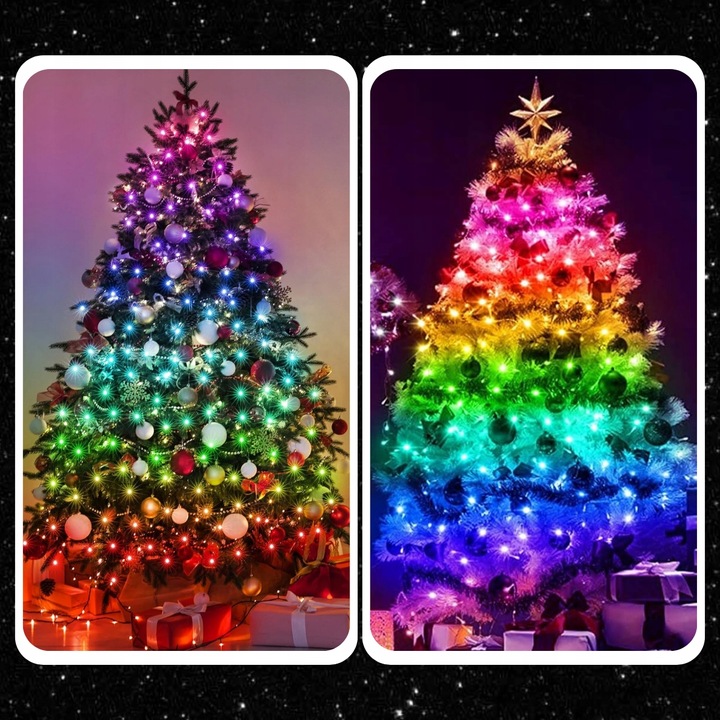 INTELIGENTNE Lampki Choinkowe 200LED SMART FLASH Bluetooth Apka PILOT 20m