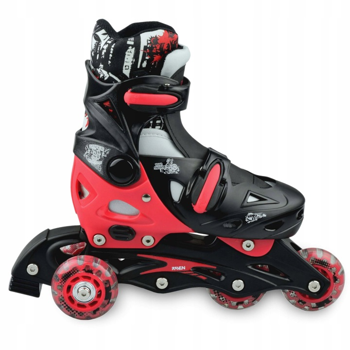Rolko-Wrotki 3w1 Regulowane RAVEN Singer Black/Red 33-36