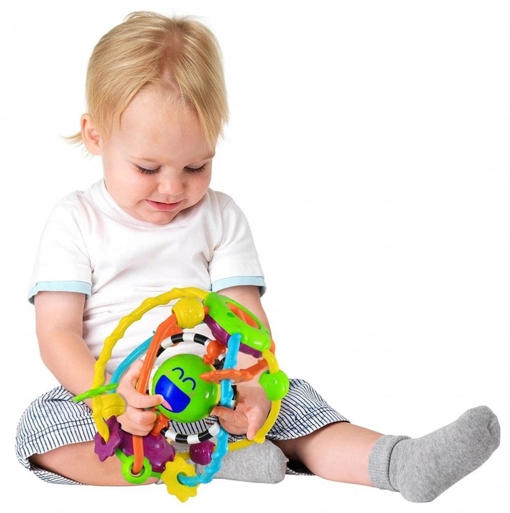 Dumel KULA SENSORYCZNA PRZESUWANE ELEMENTY grzechotka ruchome koraliki 6m+