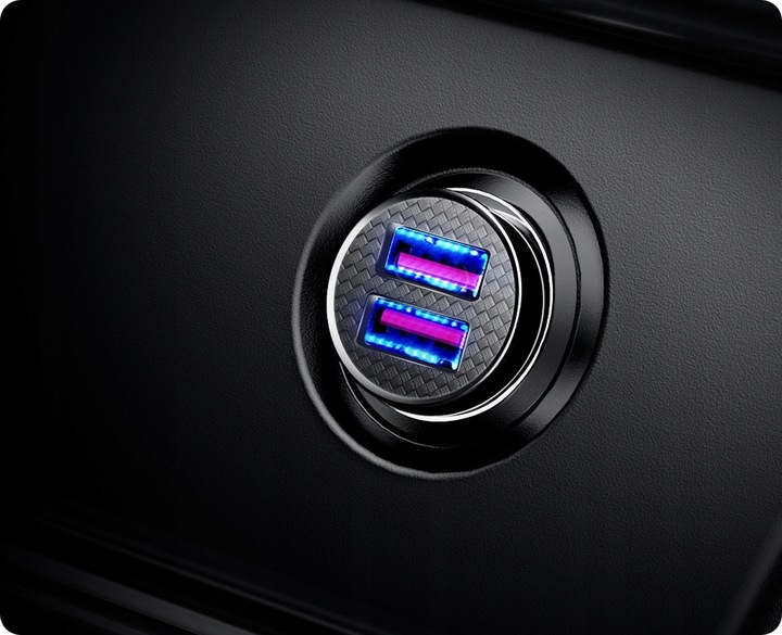 BASEUS SZYBKA ŁADOWARKA SAMOCHODOWA DO TELEFONU 30W 2x USB 5A QC 3.0 AFC