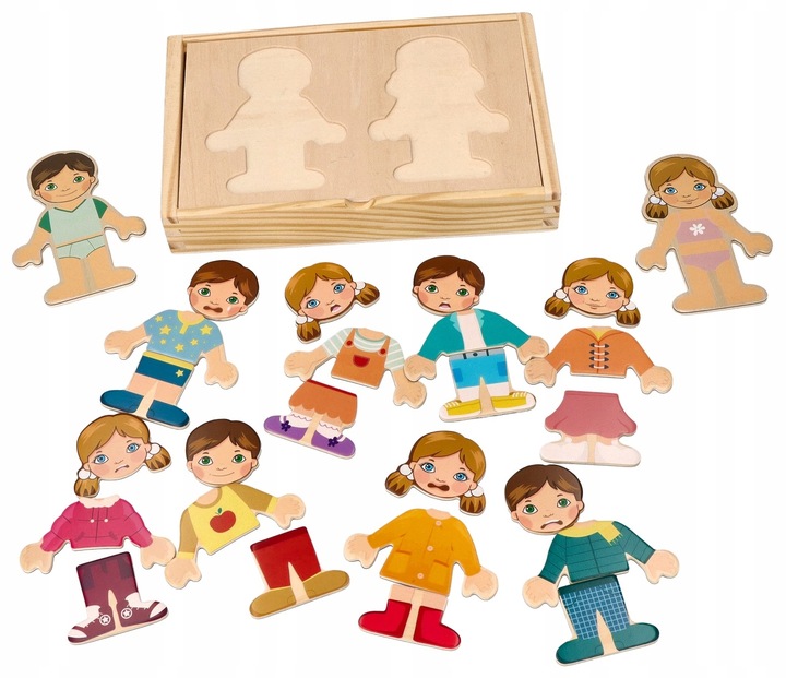 Drewniane klocki magnetyczne dla dzieci Ubieranka Adamtoys sklep zabawki