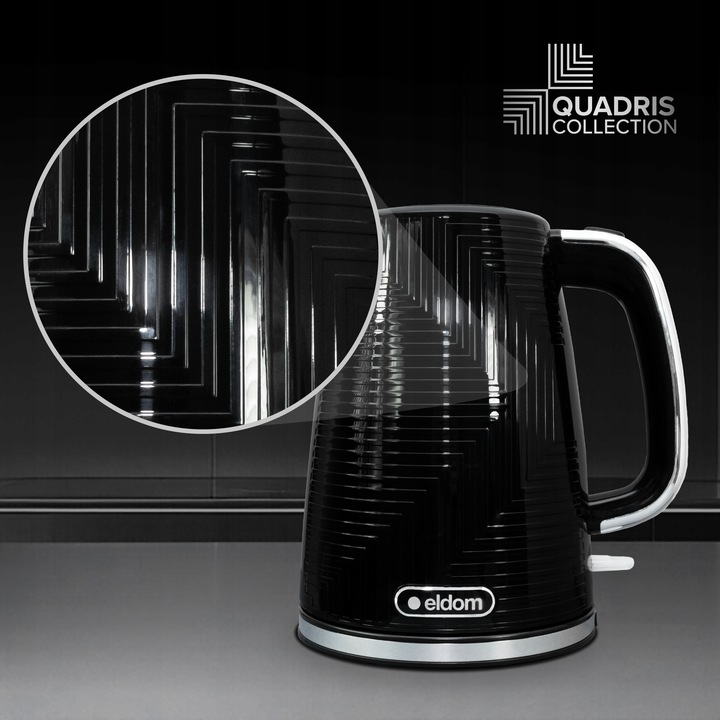 CZAJNIK ELEKTRYCZNY BEZPRZEWODOWY CZARNY 2200W 1,7l STRIX ELDOM C320C