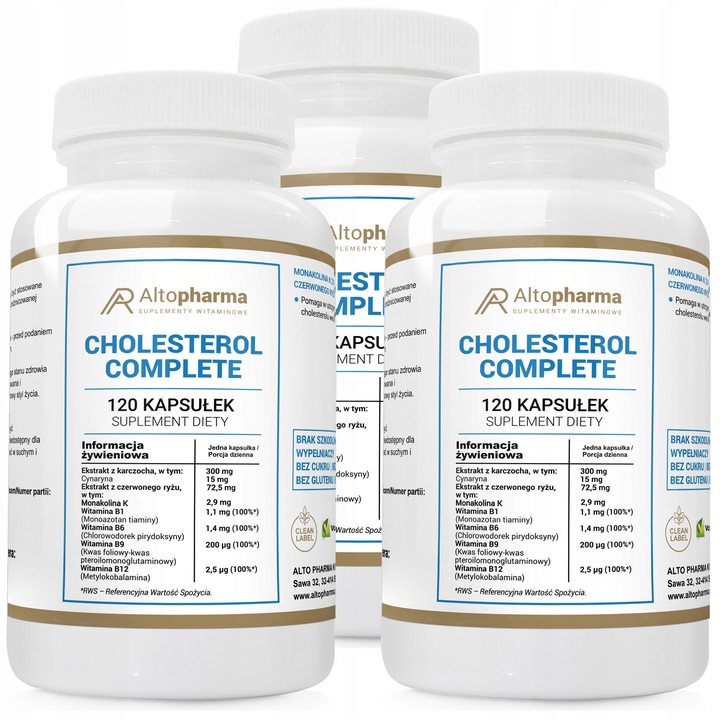 CHOLESTEROL KARCZOCH B1 B6 B9 B12 WEGE 3x120 kap