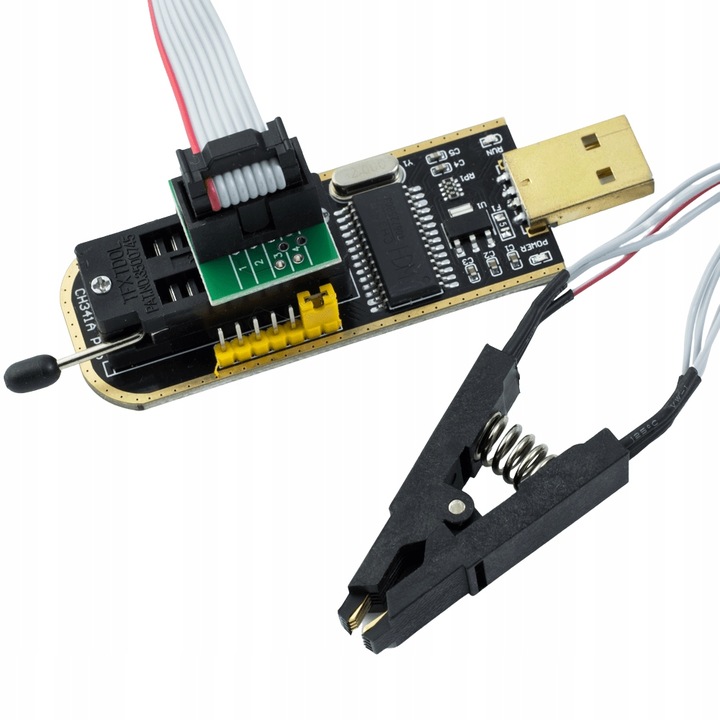 Duży zestaw programator EEPROM i Flash na CH341A I2C SPI Adapter Klips