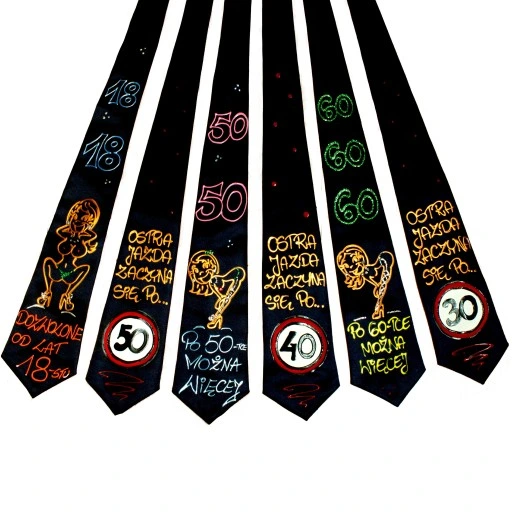 KRAWAT ręcznie malowany prezent URODZINY 18-80 CHŁOPAKA FACETA taty wzory