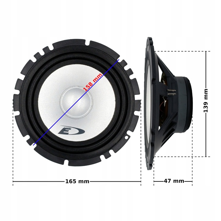 Głośniki samochodowe ALPINE SXE-1750S 16,5 cm 280W BASOWE + WYSOKOTONOWE