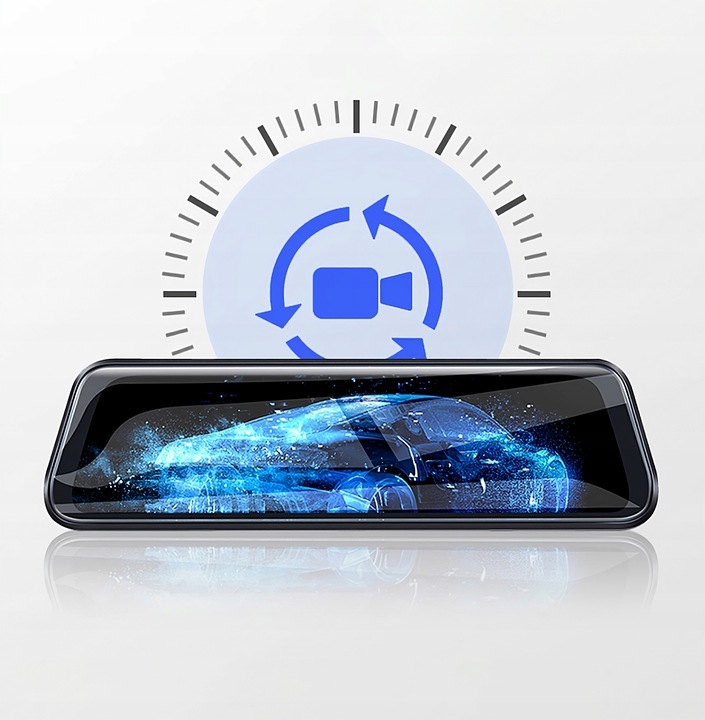 WIDEOREJESTRATOR SAMOCHODOWY LUSTERKO KAMERA COFANIA JAZDY PRZÓD TYŁ MenuPL