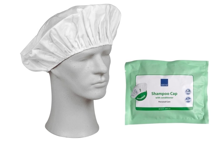 CZEPEK DO BEZWODNEGO MYCIA GŁOWY na sucho 5 szt do szpitala, na biwak