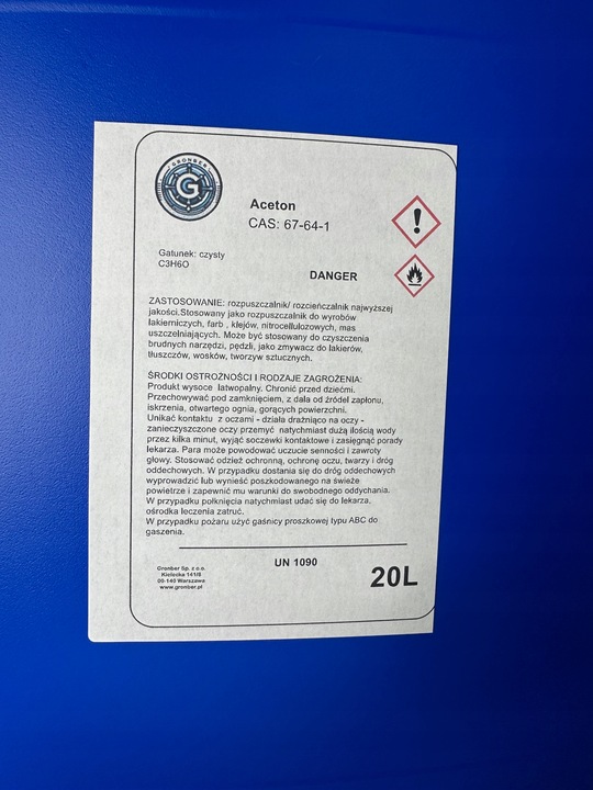 Aceton techniczny rozcieńczalnik 20l