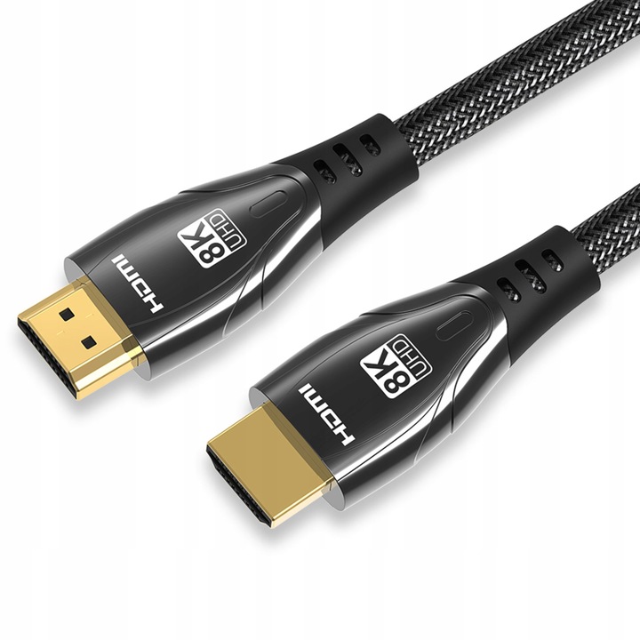KABEL HDMI 2.1 48Gbps 8K 60Hz 4K 120Hz UHD HDR PRZEWÓD Z OPLOTEM DO PS5 5m