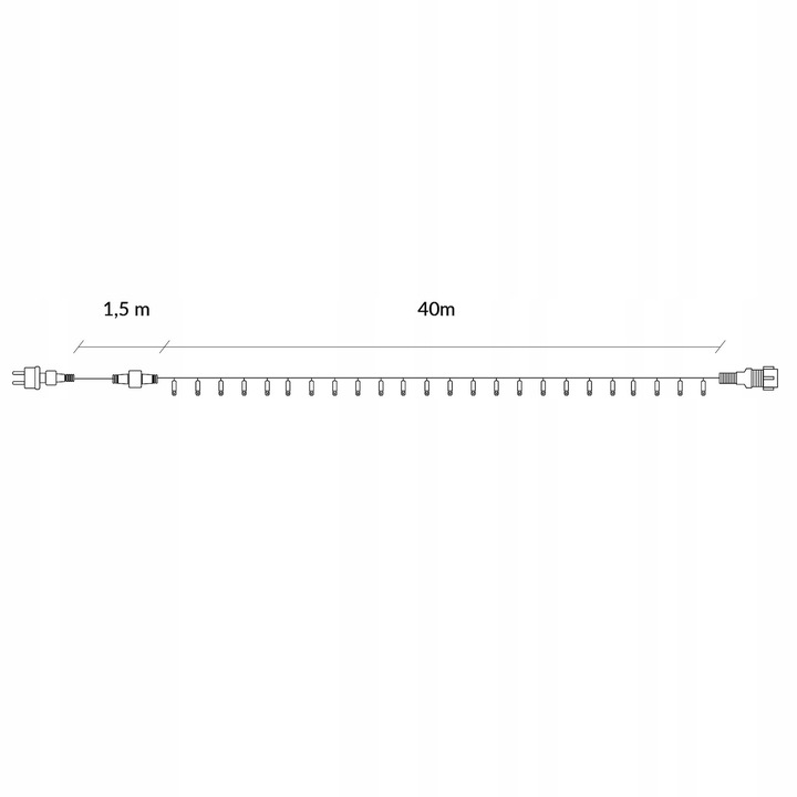 LAMPKI CHOINKOWE ZEWNĘTRZNE + FLASH 40m ZIMNY BIAŁY IP44 ŚWIATEŁKA 500 LED