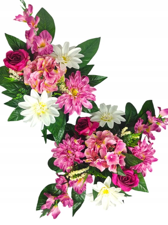 Sztuczne kwiaty stroik na grób wiązanka nagrobna cmentarz dekoracja kompozy