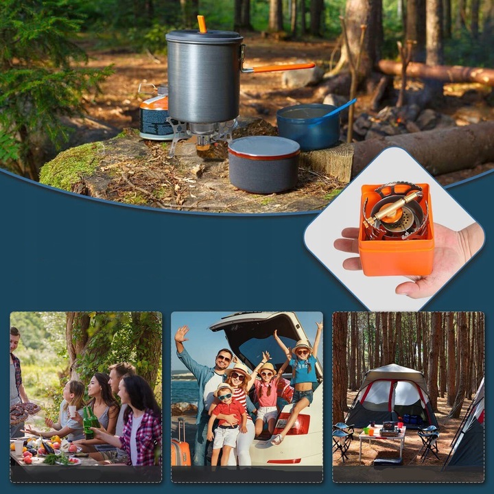DOSKONAŁA MINI KUCHENKA TURYSTYCZNA GAZOWA NA KARTUSZE Z ADAPTEREM 3500W