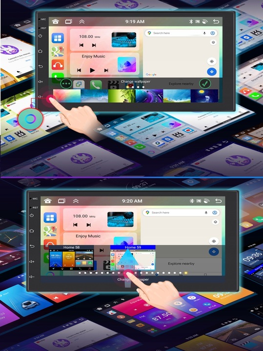 RADIO SAMOCHODOWE 2 DIN 4GB/64GB ANDROID AUTO CARPLAY ANDROID 13 RDS DSP 7"