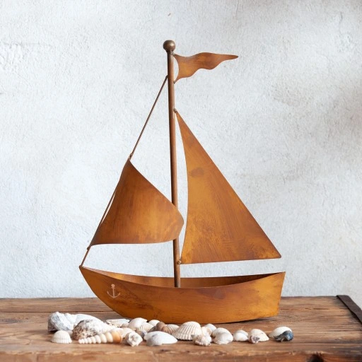 Metalowy Statek Dekoracyjny Ozdoba do Ogrodu Domu Dekoracja Efekt Korten
