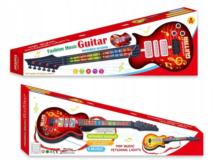 GITARA ROCKOWA DZIECI ŚWIECI GRA STRUNY INSTRUMENT