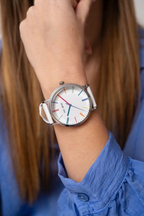 Zegarek damski Paul Lorens 12445A-3C1 skórzany pasek - kolorowa tarcza +BOX