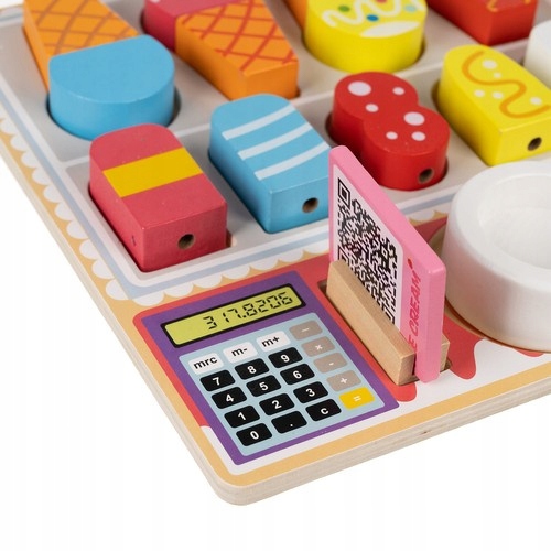 Lodziarnia Drewniana Lody Sklep Zestaw do Robienia Lodów na Rzep dla Dzieci