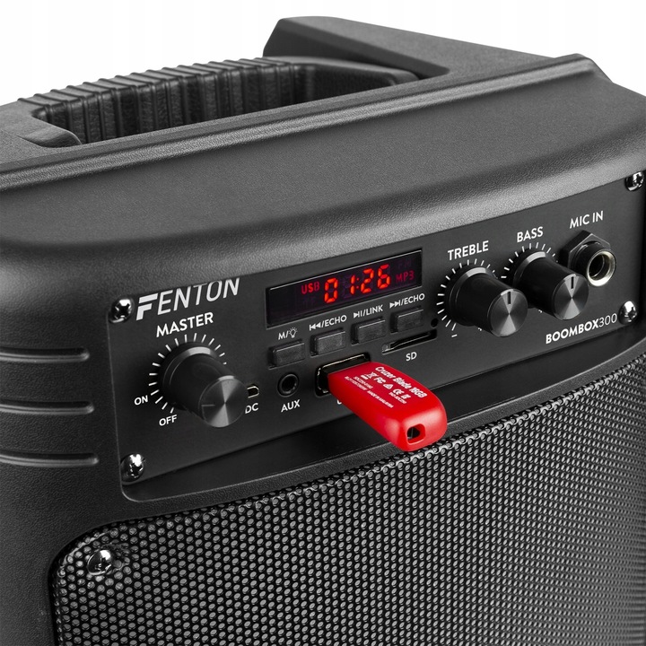 Boombox głośnik mobilny BT LED mikrofon Fenton