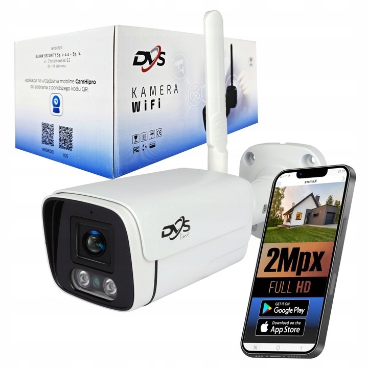 ZEWNĘTRZNA KAMERA IP WIFI 2MPX METALOWA WBUDOWANY MIKROFON I GŁOŚNIK IR30