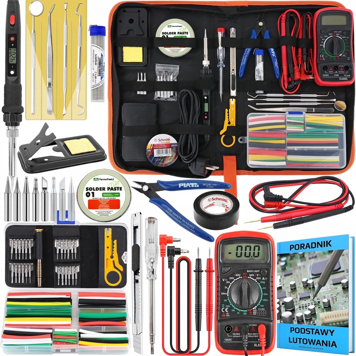 LUTOWNICA PRECYZYJNA KOLBOWA S801A 80W Z REGULACJĄ TEMPERATURY ZESTAW 52w1