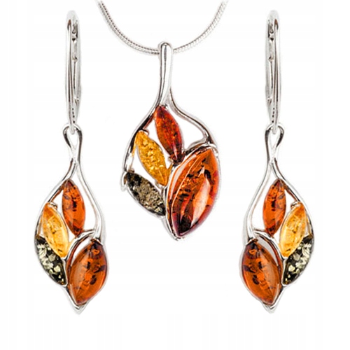 SREBRNE KOLCZYKI WISZĄCE zapięcie angielskie z NATURALNY BURSZTYN srebro925
