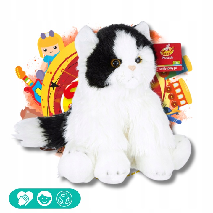 Maskotka kot pluszowy jak żywy przytulanka miękka prezent pluszak kocia