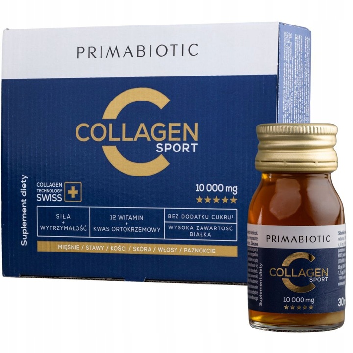 KOLAGEN DO PICIA PRIMABIOTIC COLLAGEN SPORT WOŁOWY 10 000MG 30ml x 30szt