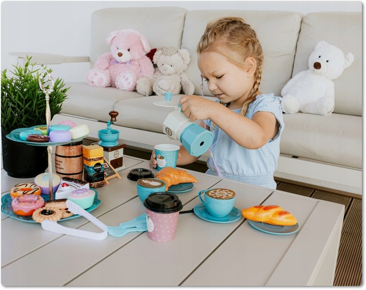 SERWIS DLA DZIECI XXL zestaw do herbaty kawy filiżanki cukiernia kawiarnia