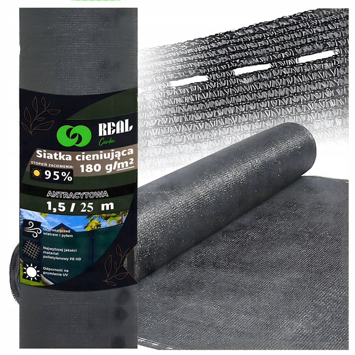SIATKA CIENIUJĄCA 1,5x25m MASKUJĄCA 95% OSŁONA MATA NA OGRODZENIE PŁOT + UV