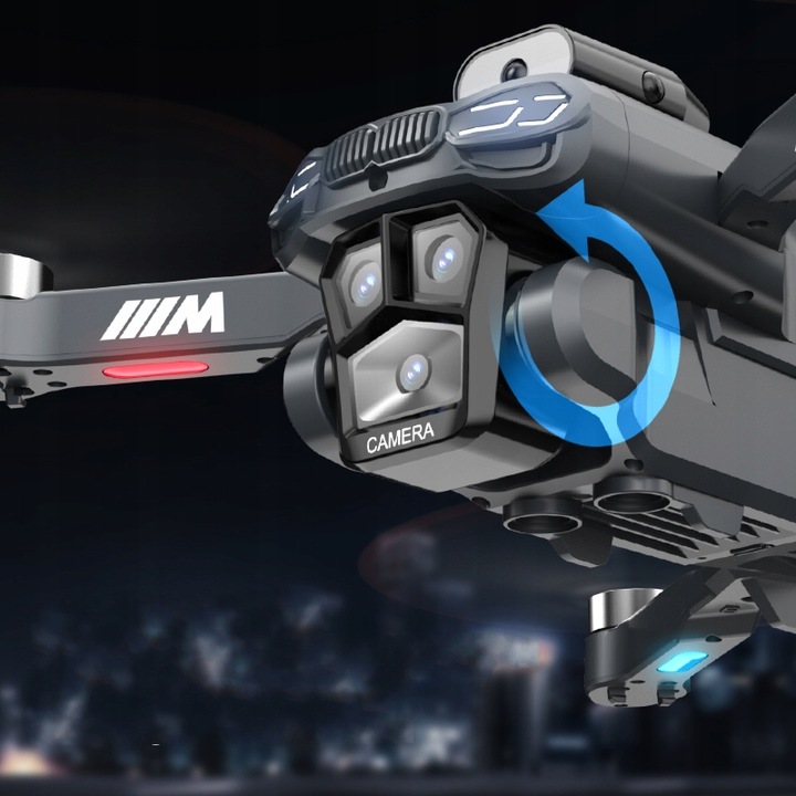 DRON Z KAMERĄ S183 PILOT HEADLESS 3 KAMERY UNIKANIE PRZESZKÓD 3 BATERIE