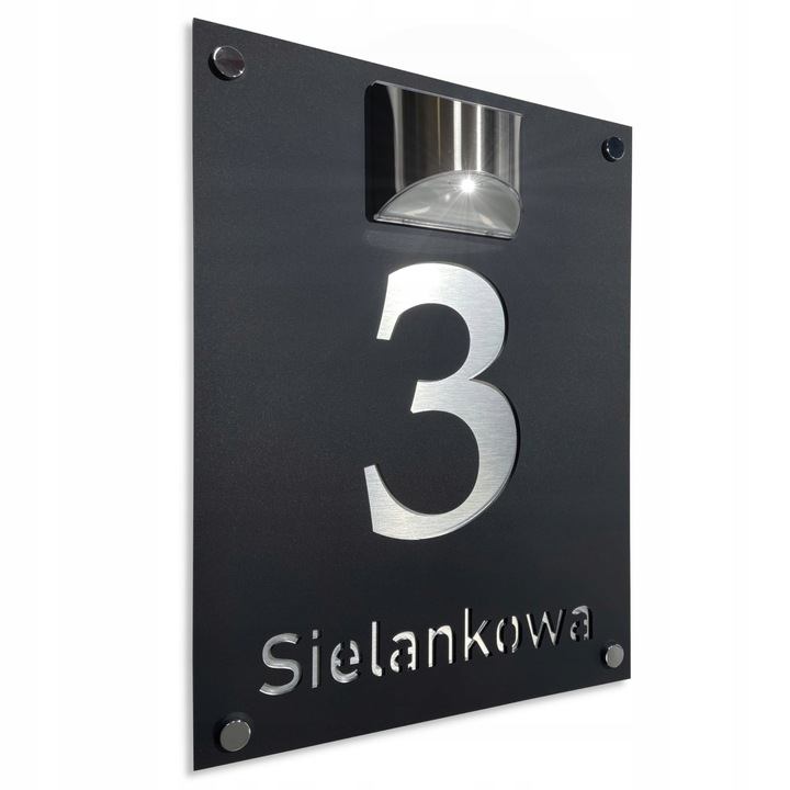 Tabliczka z numerem domu podświetlana solarna 30x40 Tablica Numer Domu