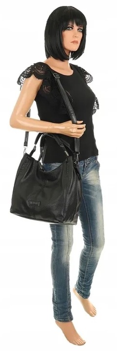 Torebka Damska listonoszka worek na ramię duża pojemna CWHS0581 Czarna