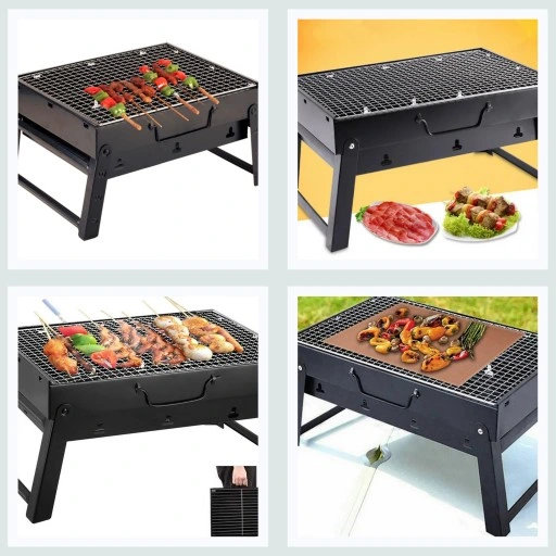 SKŁADANY PRZENOŚNY GRILL TURYSTYCZNY + LATARKA