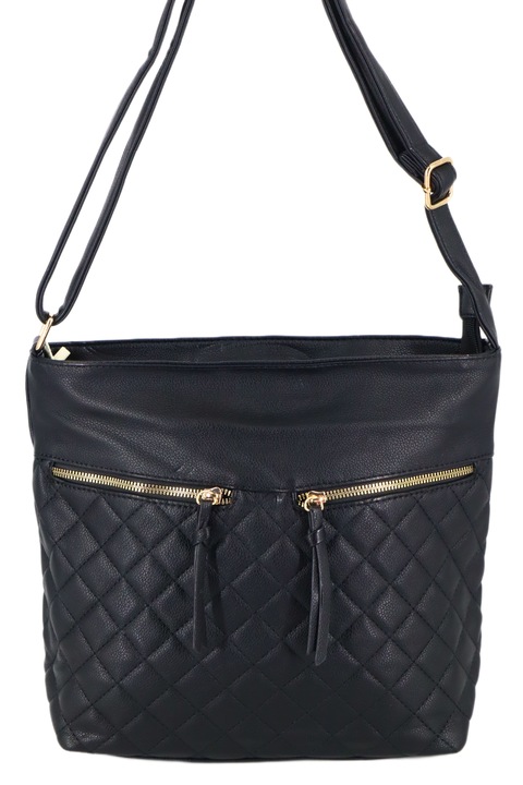 Torebka damska listonoszka klasyczna miękka z długim paskiem pikowana