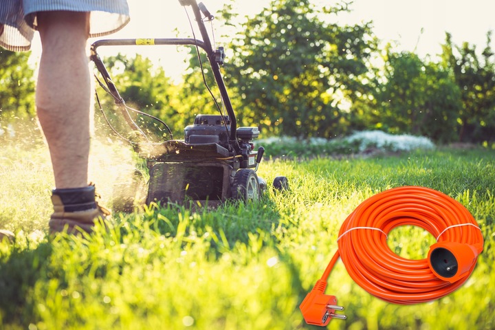 PRZEDŁUŻACZ OGRODOWY BUDOWLANY DO KOSIARKI OGRODU GRUBY SZNUR 3x1,5mm 50m