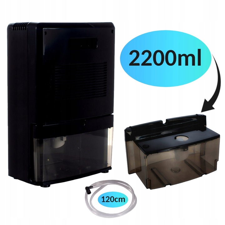 Osuszacz Powietrza Mocny 90W Pochłaniacz Wilgoci Cichy Wydajny Zbiornik 2,2