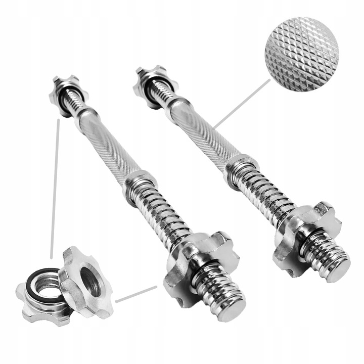 Zestaw 2 x Gryf krótki do hantli 36 cm 25 mm gryfik sztangielka do ćwiczeń