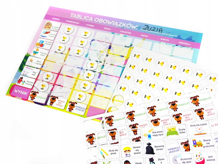 Tablica magnetyczna, tablica obowiązków JEDNOROŻCE