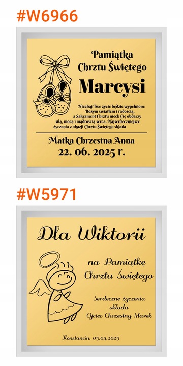 Złoty Medalik z Łańcuszkiem Matka Boska pr. 585 na Pamiątkę Chrztu Świętego